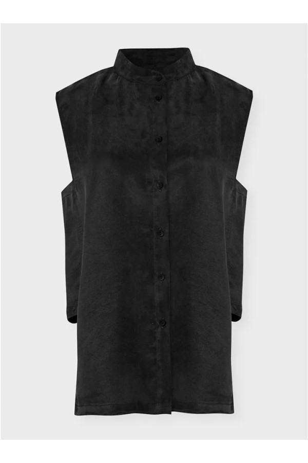 ZOYA SLEEVELESS SHIRT BLACK