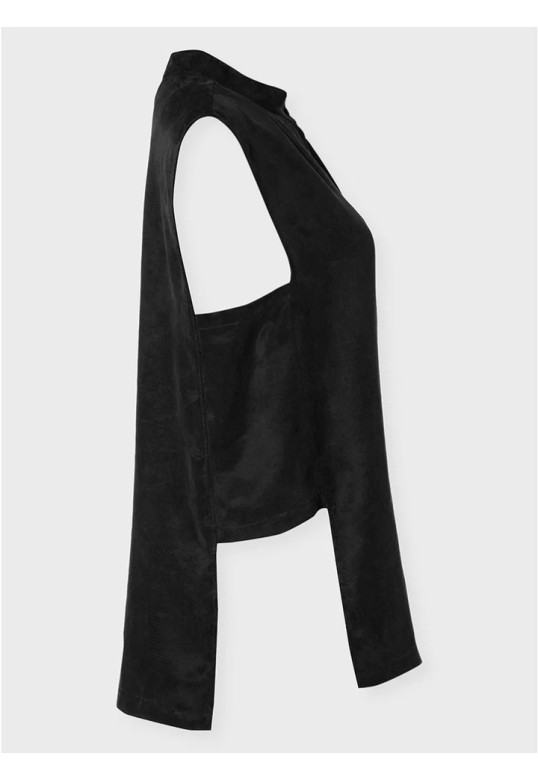 ZOYA SLEEVELESS SHIRT BLACK