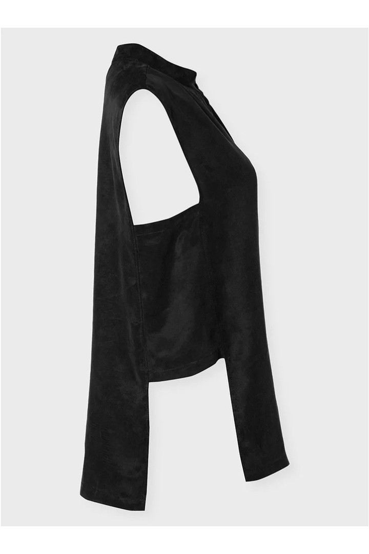 ZOYA SLEEVELESS SHIRT BLACK