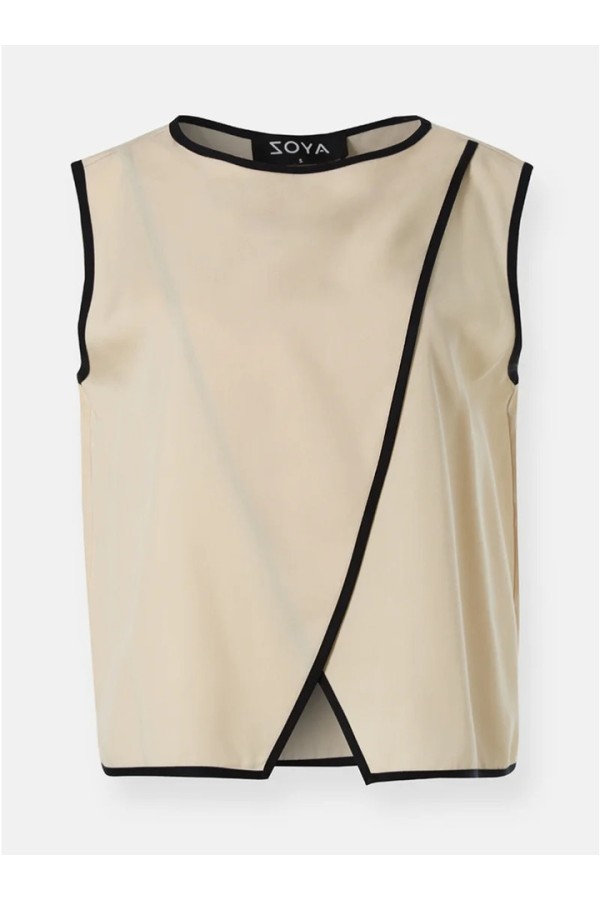 ZOYA SLEEVELESS TOP VANILL BLACK