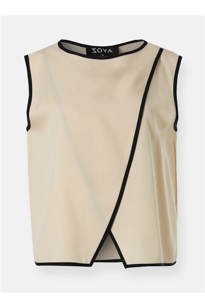 ZOYA SLEEVELESS TOP VANILL BLACK