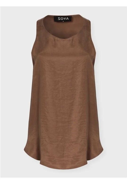 ZOYA SLEEVELESS TOP BROWN