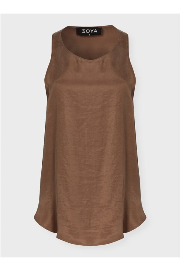 ZOYA SLEEVELESS TOP BROWN