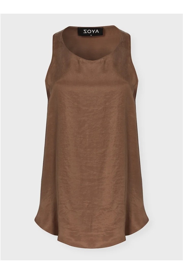ZOYA SLEEVELESS TOP BROWN