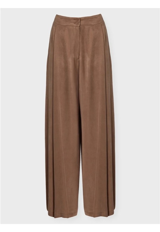 ZOYA PLEATED PANTS BROWN