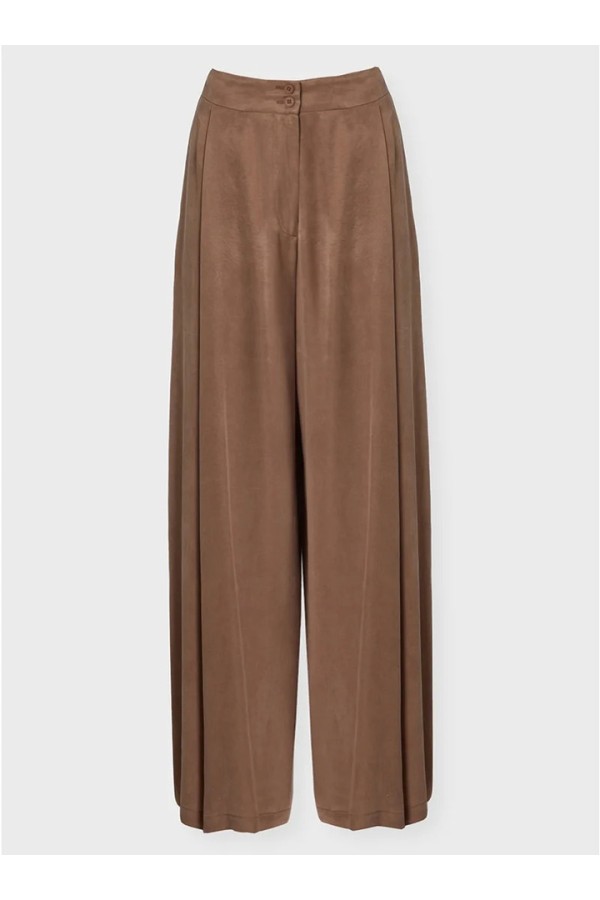 ZOYA PLEATED PANTS BROWN