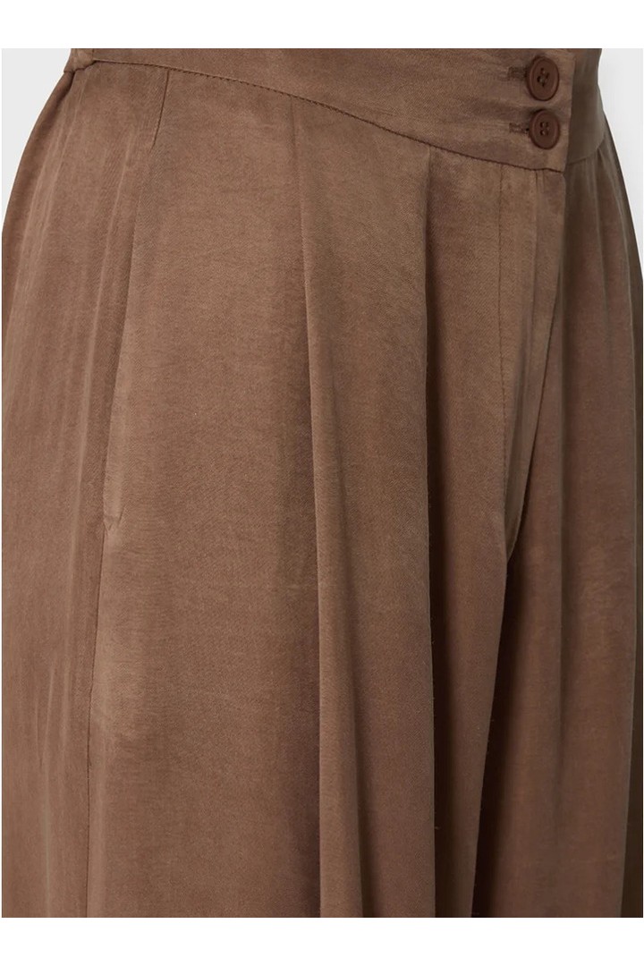ZOYA PLEATED PANTS BROWN