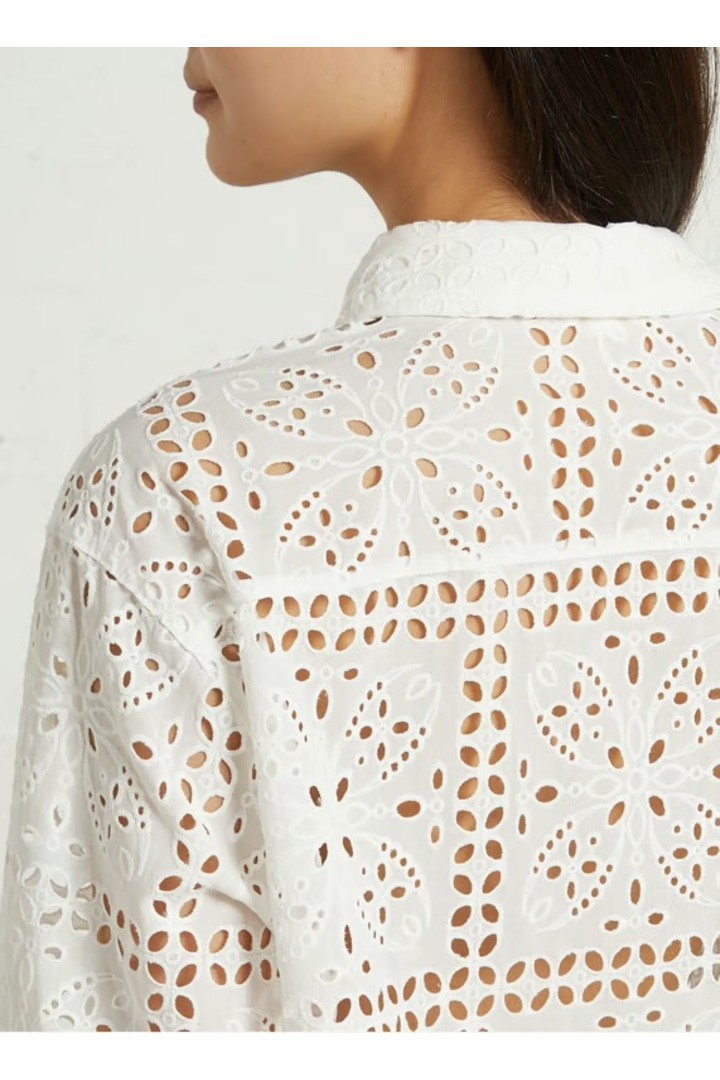 Straight-cut cotton shirt - White
