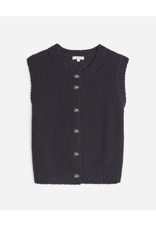 WOOL VEST BUTTONS NAVY