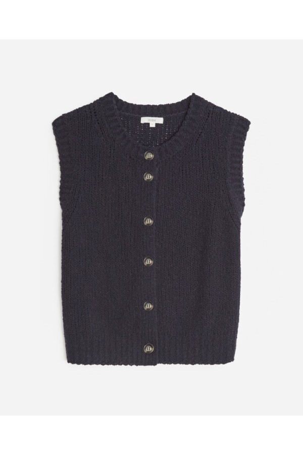 WOOL VEST BUTTONS NAVY