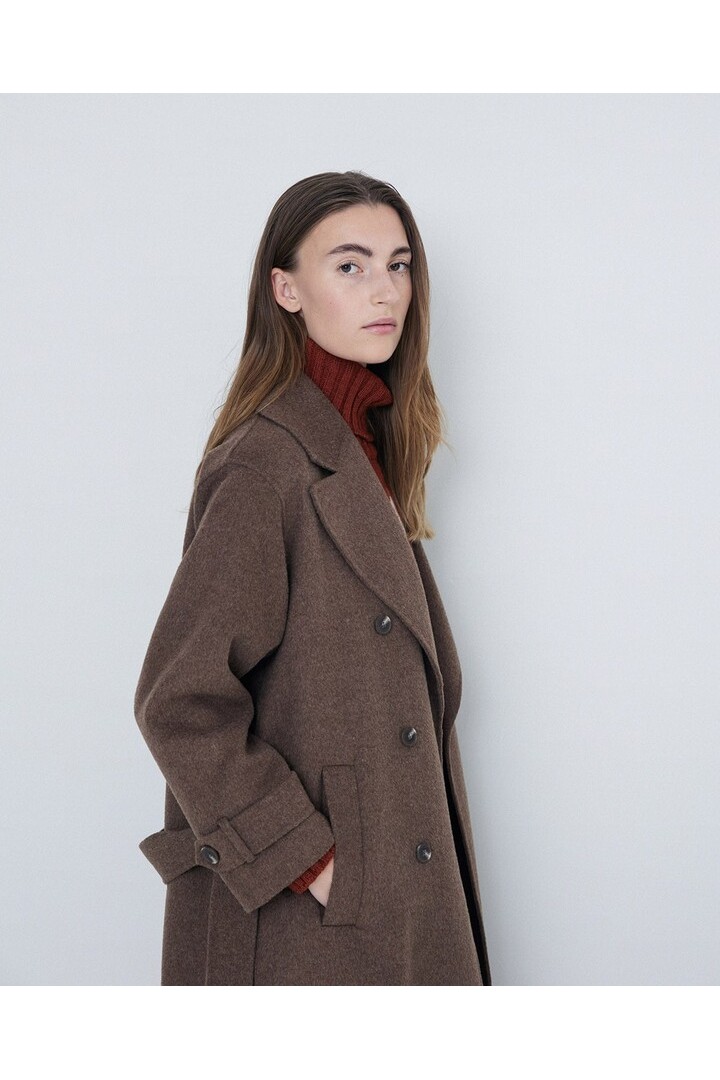 HANDMADE WOOL TRENCH COAT CHOCOLATE