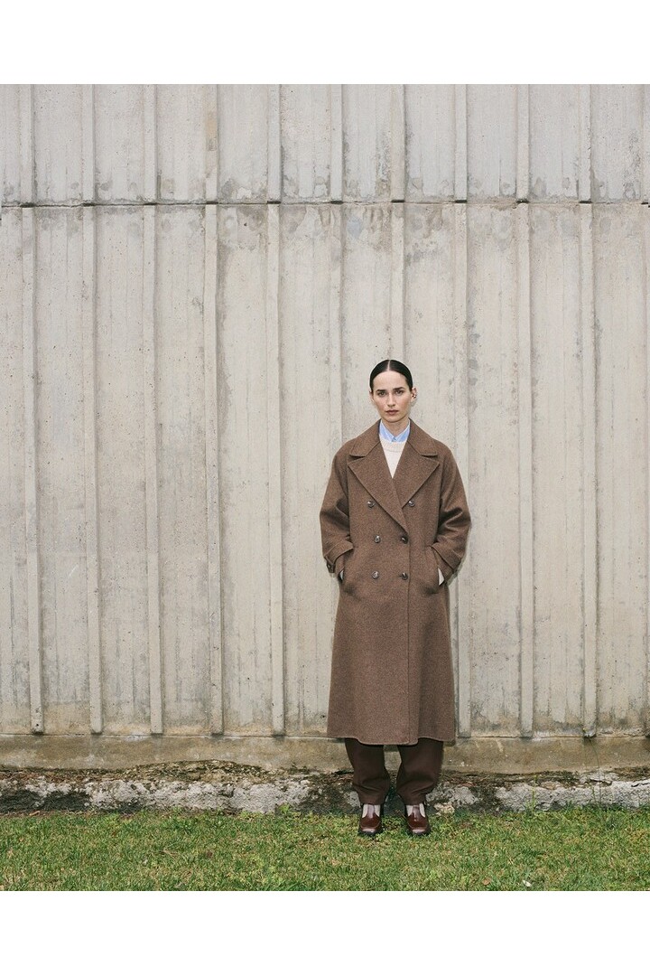 HANDMADE WOOL TRENCH COAT CHOCOLATE