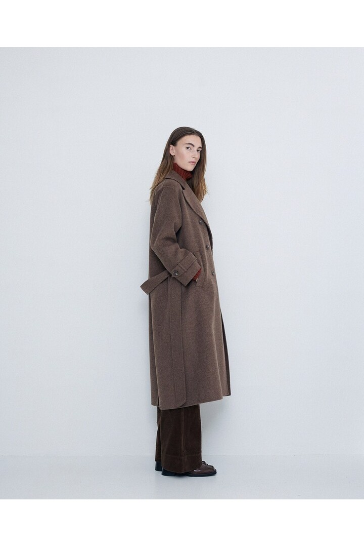 HANDMADE WOOL TRENCH COAT CHOCOLATE