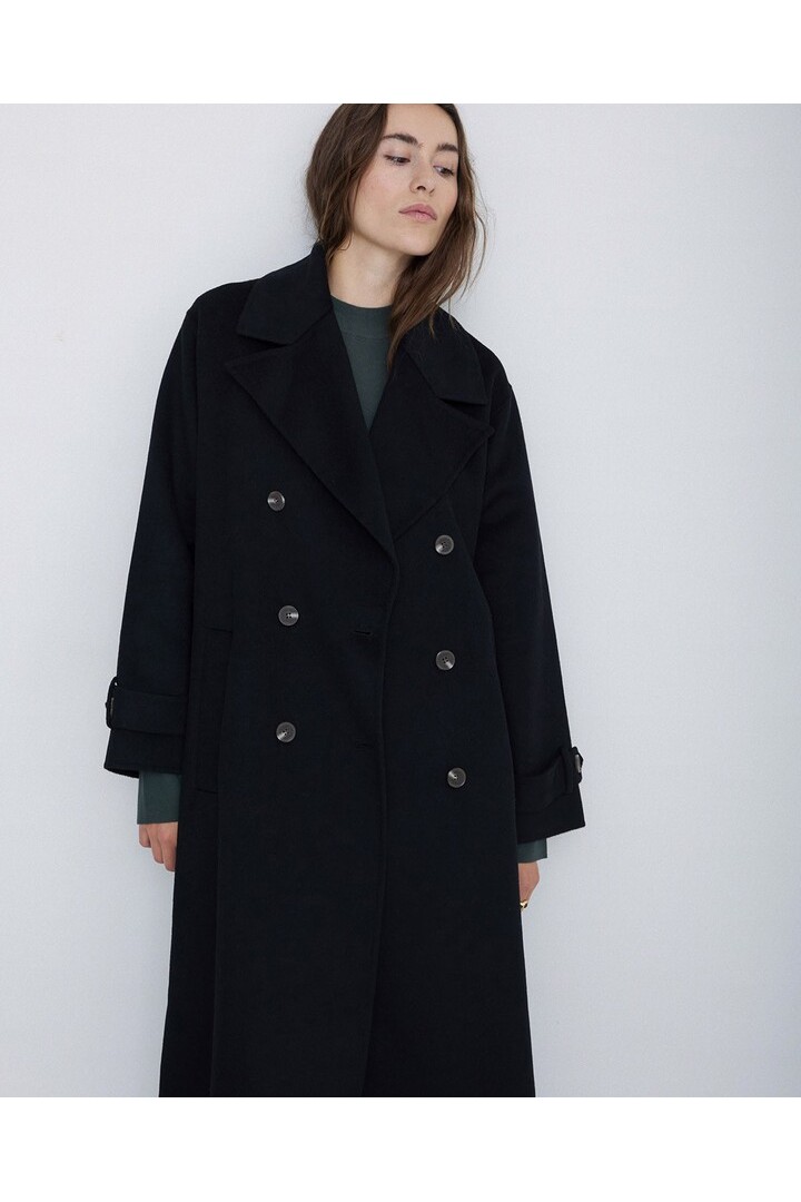 HANDMADE WOOL TRENCH COAT BLACK