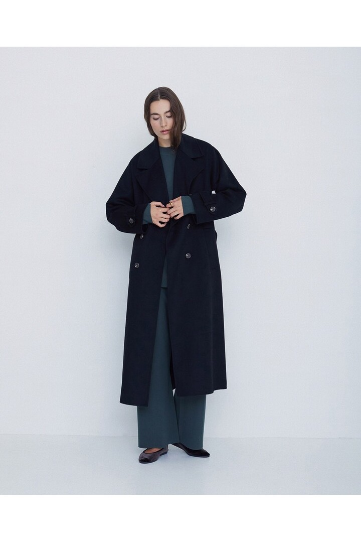 HANDMADE WOOL TRENCH COAT BLACK