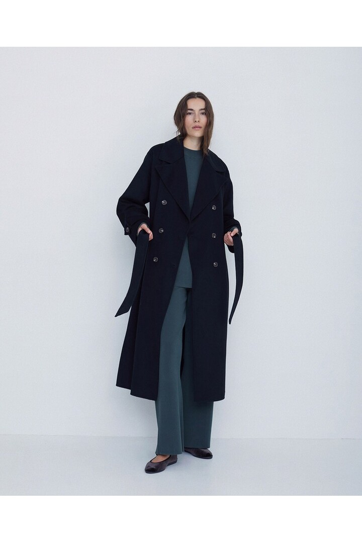 HANDMADE WOOL TRENCH COAT BLACK