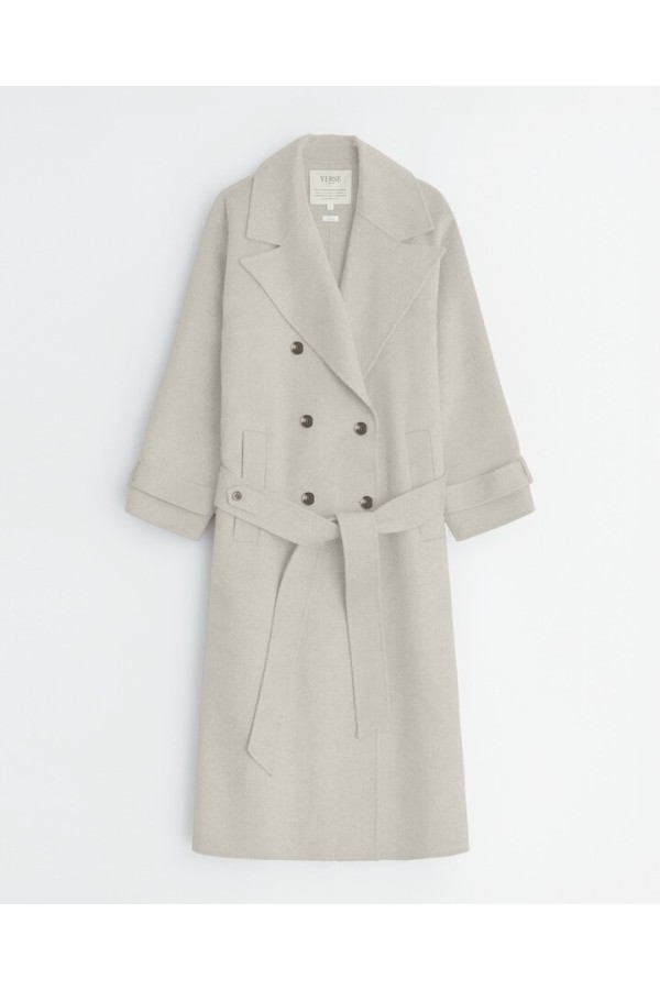 HANDMADE WOOL TRENCH COAT ECRU