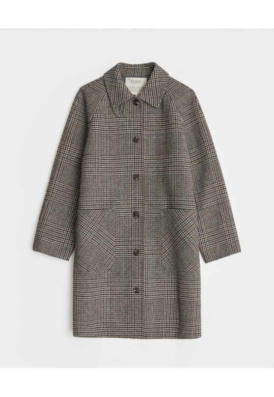 PLAID HANDMADE COAT GREY