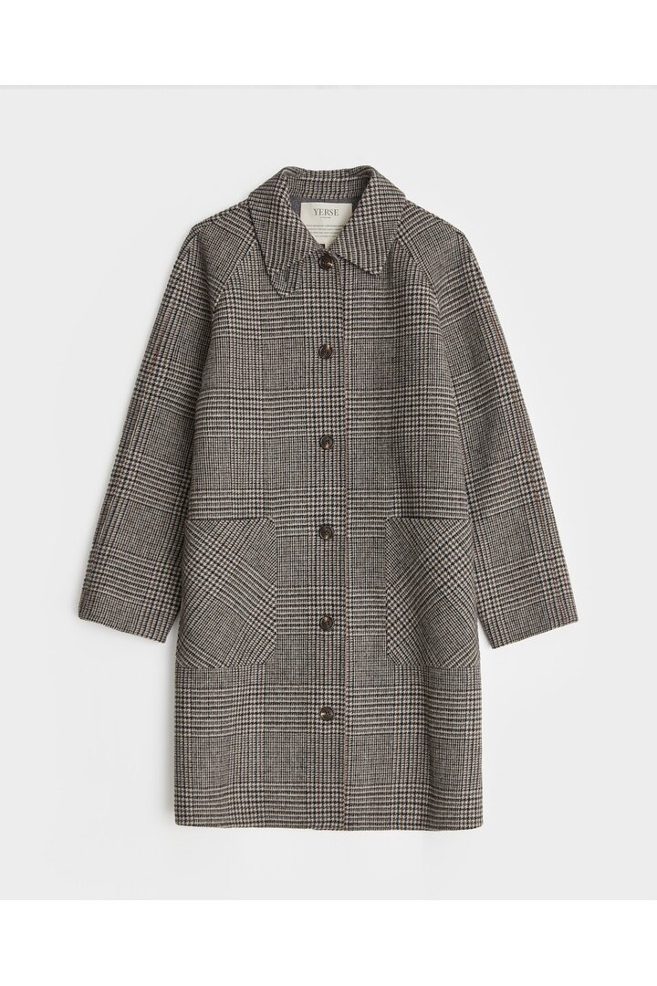 PLAID HANDMADE COAT GREY