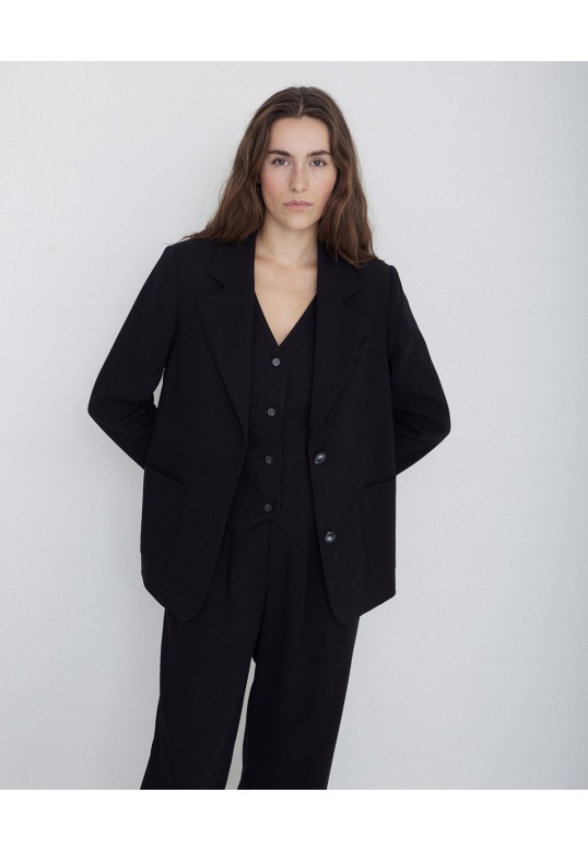 RECYCLED FIBER BLAZER BLACK