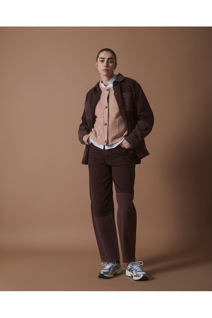 TWO-TONE DENIM TROUSERS CHOCOLATE