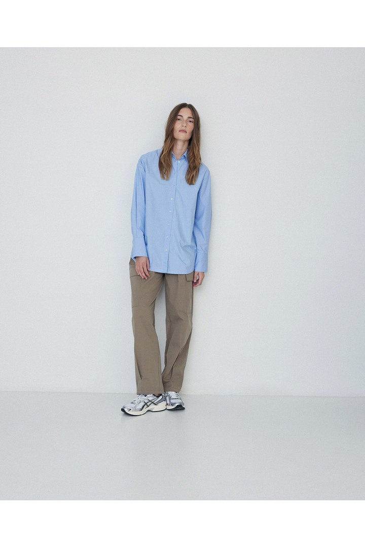 OVERSIZE ORGANIC-COTTON SHIRT LIGHT BLUE