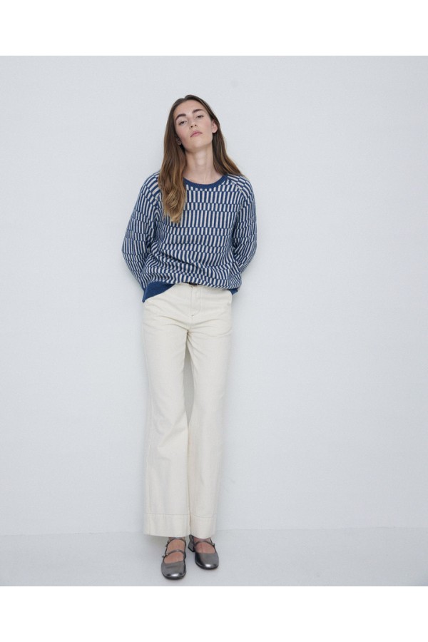WOOL AND ALPACA SWEATER BLUE