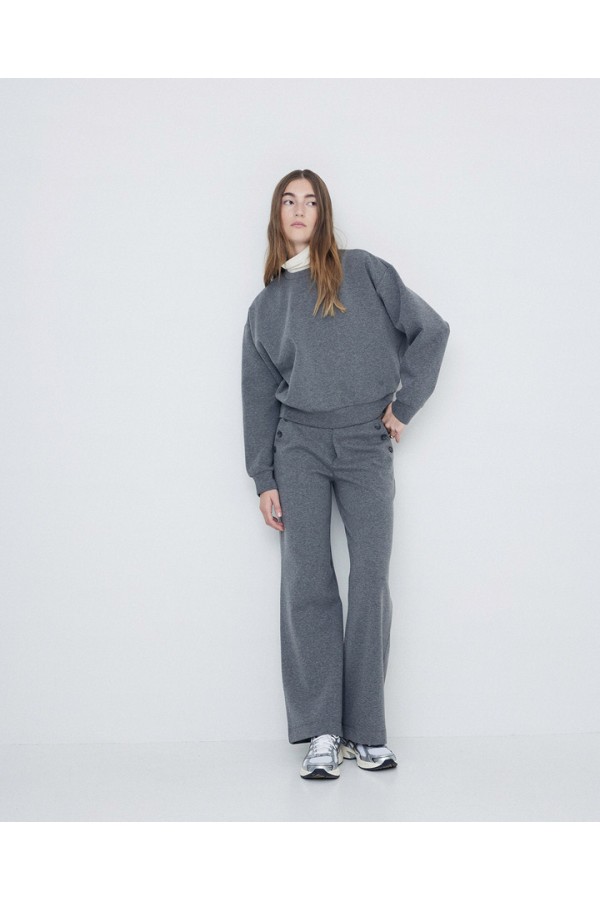 STRAIGHT TROUSERS BUTTONS ANTHRACITE