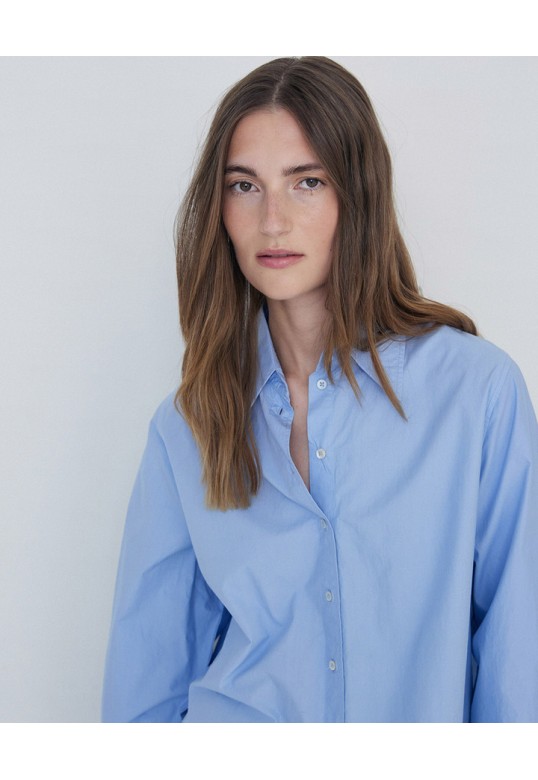 OVERSIZE ORGANIC-COTTON SHIRT LIGHT BLUE