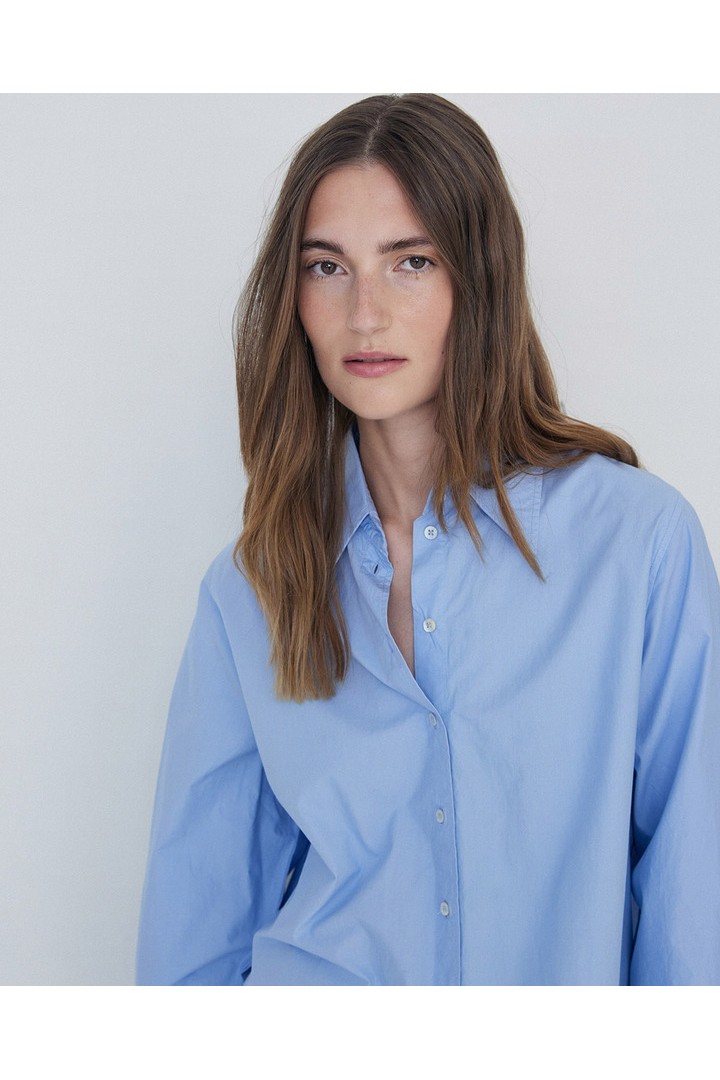 OVERSIZE ORGANIC-COTTON SHIRT LIGHT BLUE