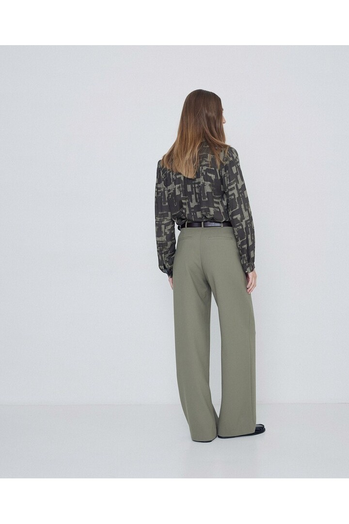 FLOWY PRINT SHIRT KHAKI