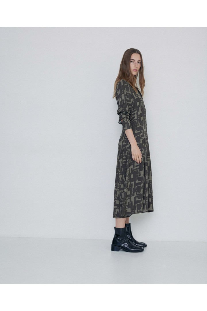 LONG SHIRT DRESS KHAKI