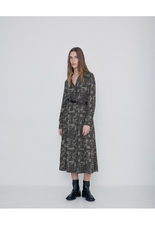 LONG SHIRT DRESS KHAKI