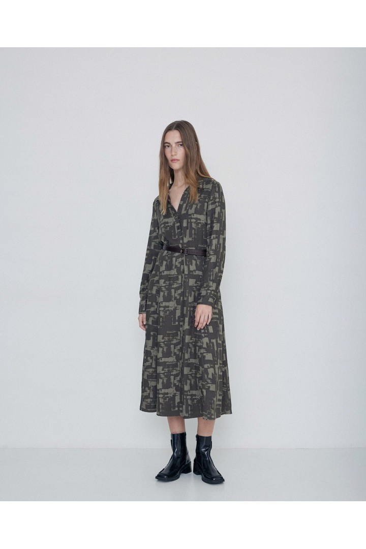 LONG SHIRT DRESS KHAKI