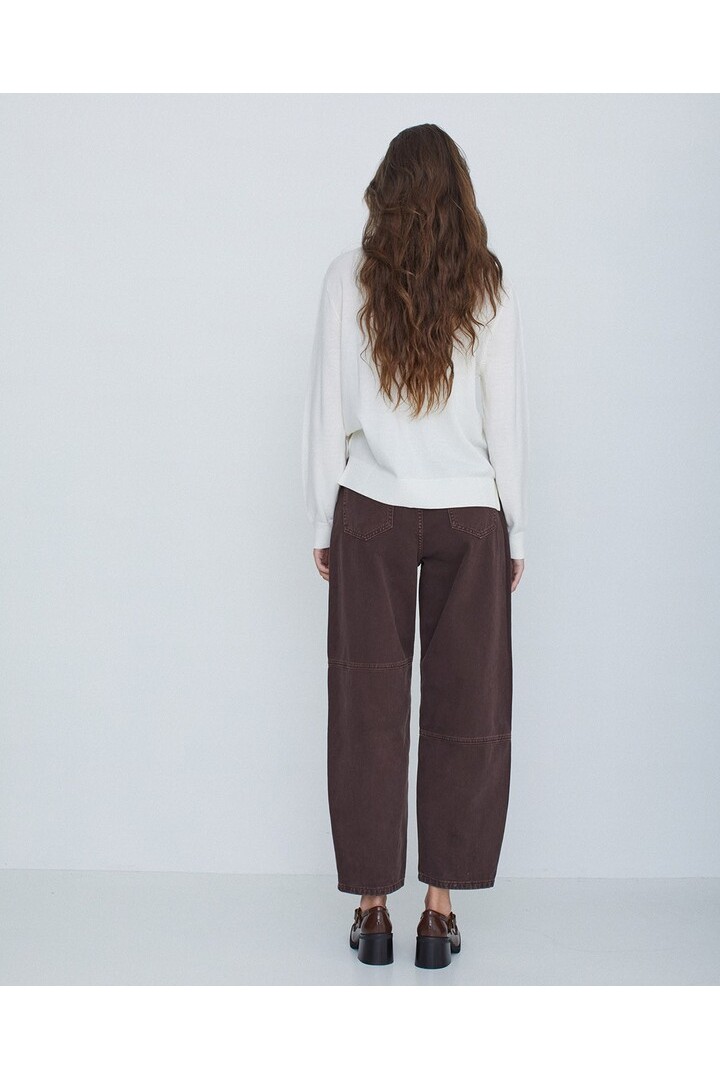 TWO-TONE DENIM TROUSERS CHOCOLATE