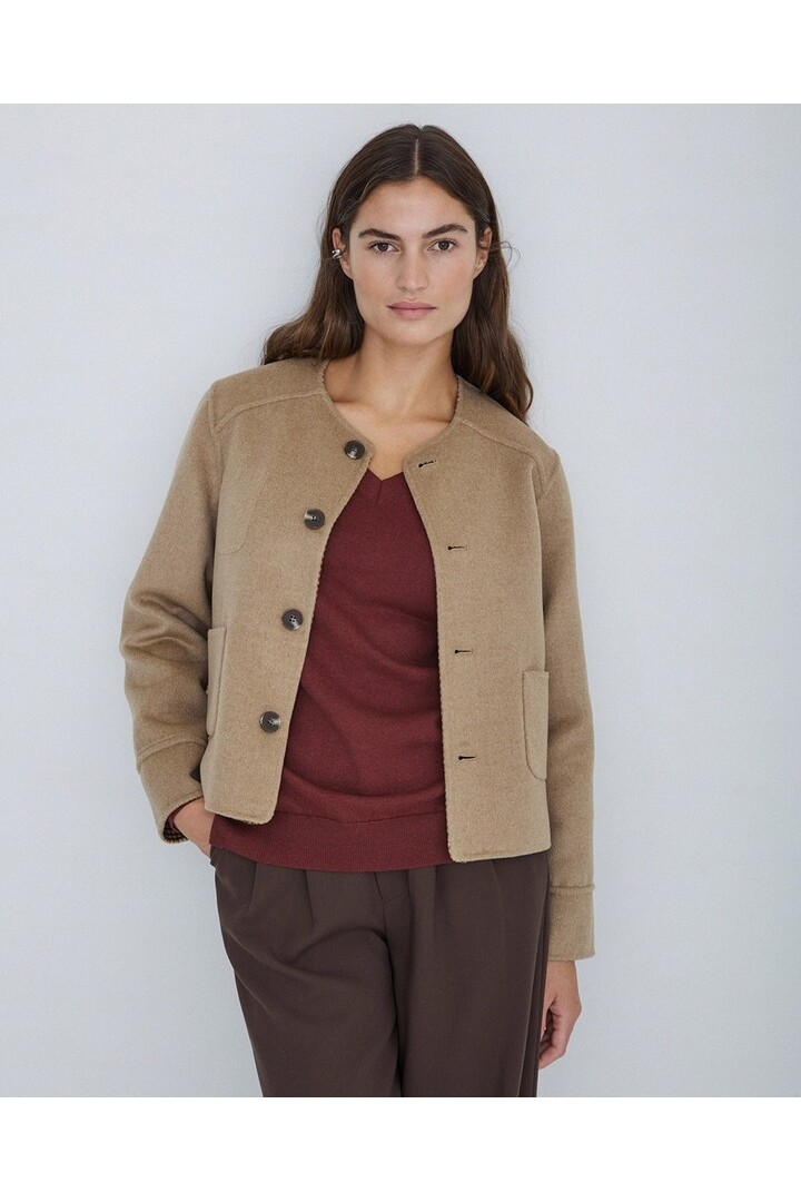 REVERSIBLE HANDMADE SHORT JACKET OCHER