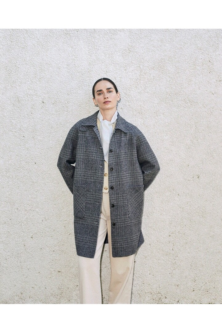 PLAID HANDMADE COAT GREY