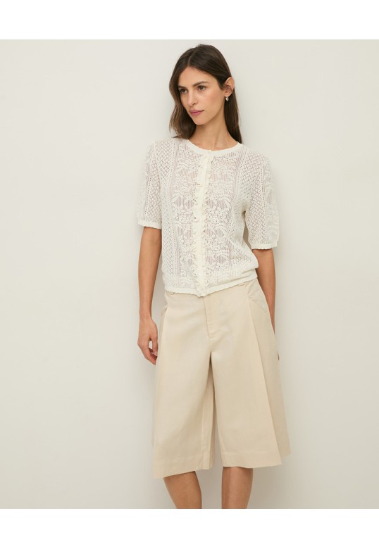 LYOCELL LINEN BERMUDA ECRU