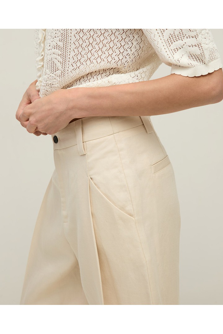 LYOCELL LINEN BERMUDA ECRU