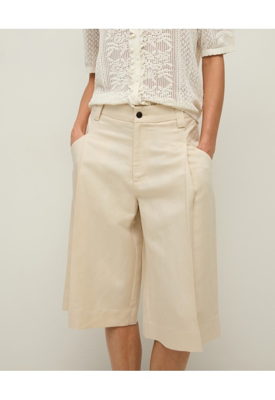 LYOCELL LINEN BERMUDA ECRU