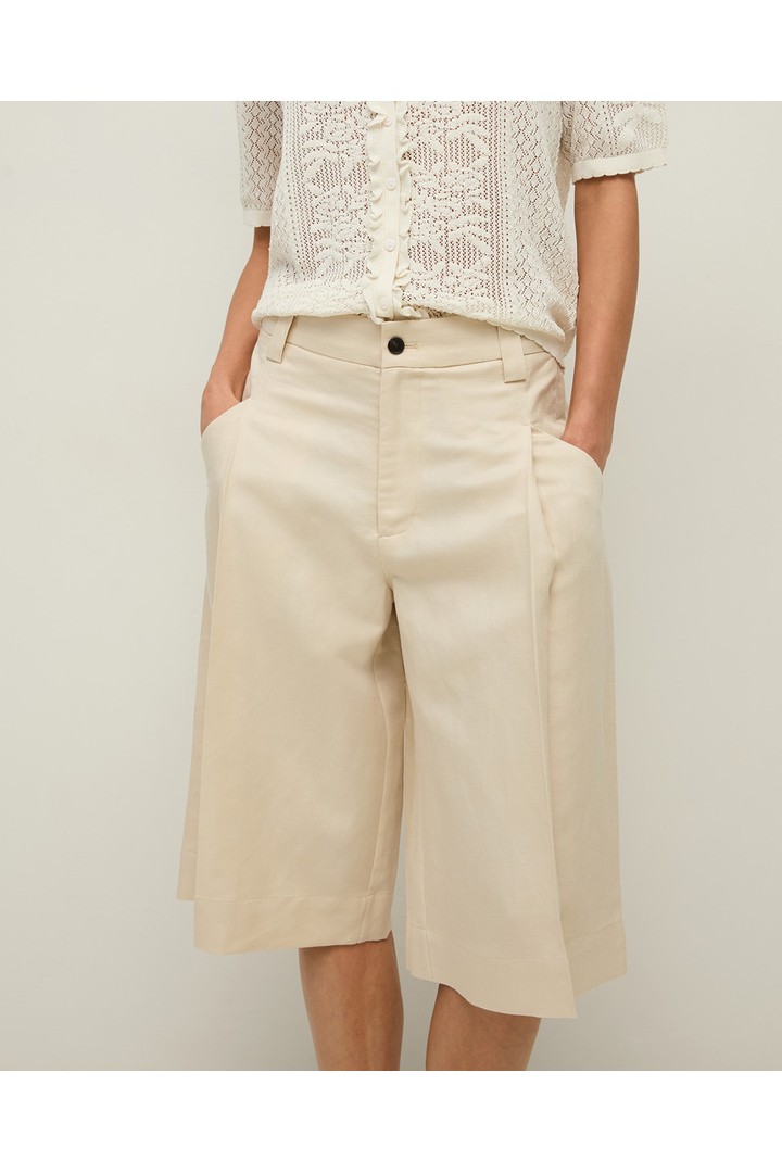 LYOCELL LINEN BERMUDA ECRU