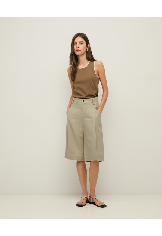 LYOCELL LINEN BERMUDA GREENISH GREY