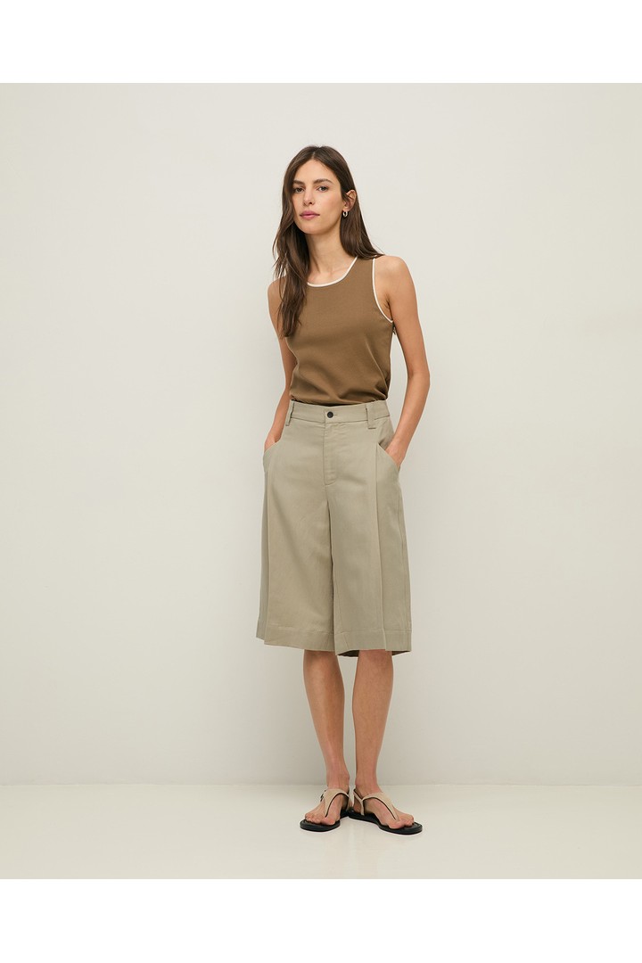 LYOCELL LINEN BERMUDA GREENISH GREY