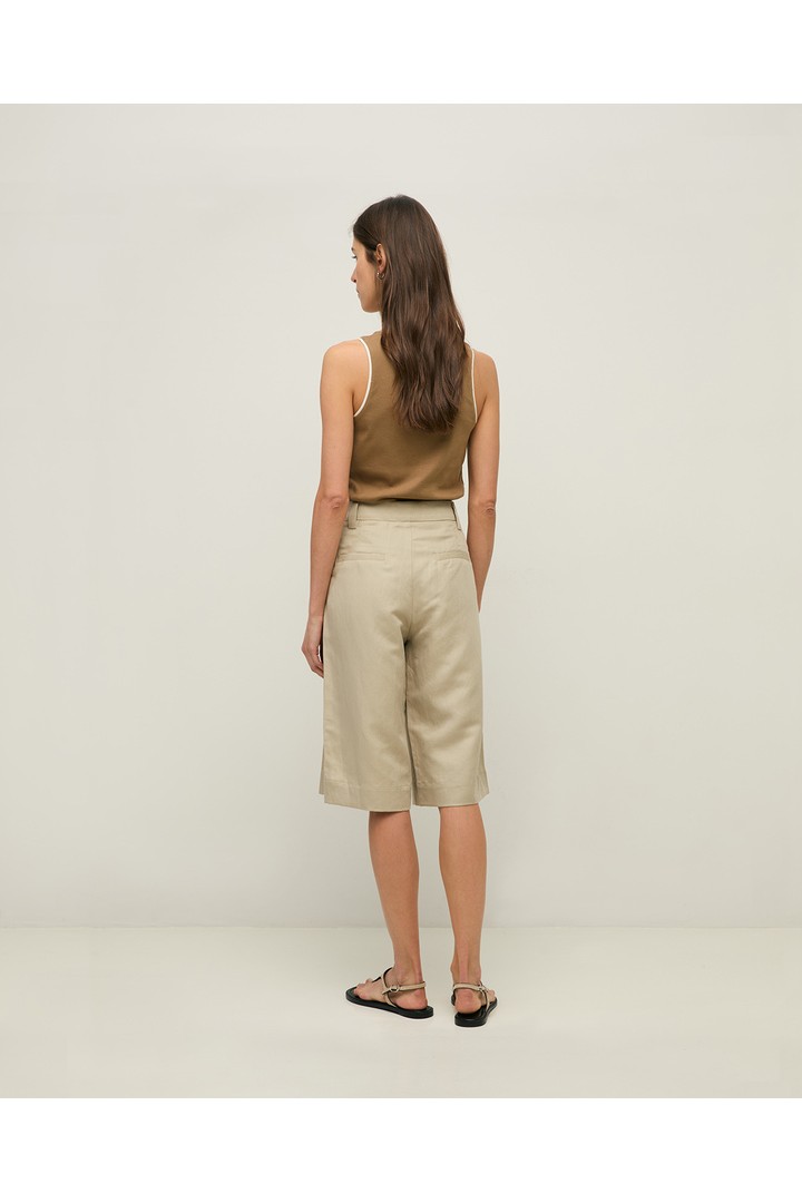 LYOCELL LINEN BERMUDA GREENISH GREY