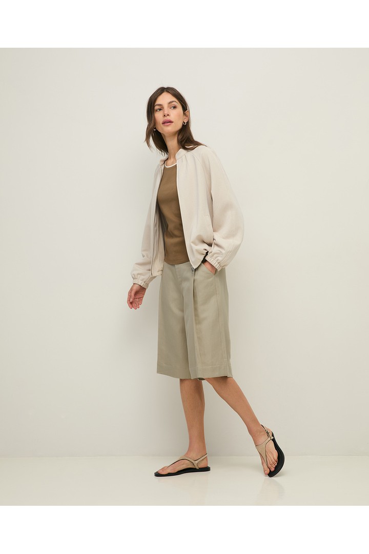 LYOCELL LINEN BERMUDA GREENISH GREY