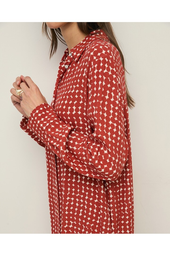 Print shirt dress 