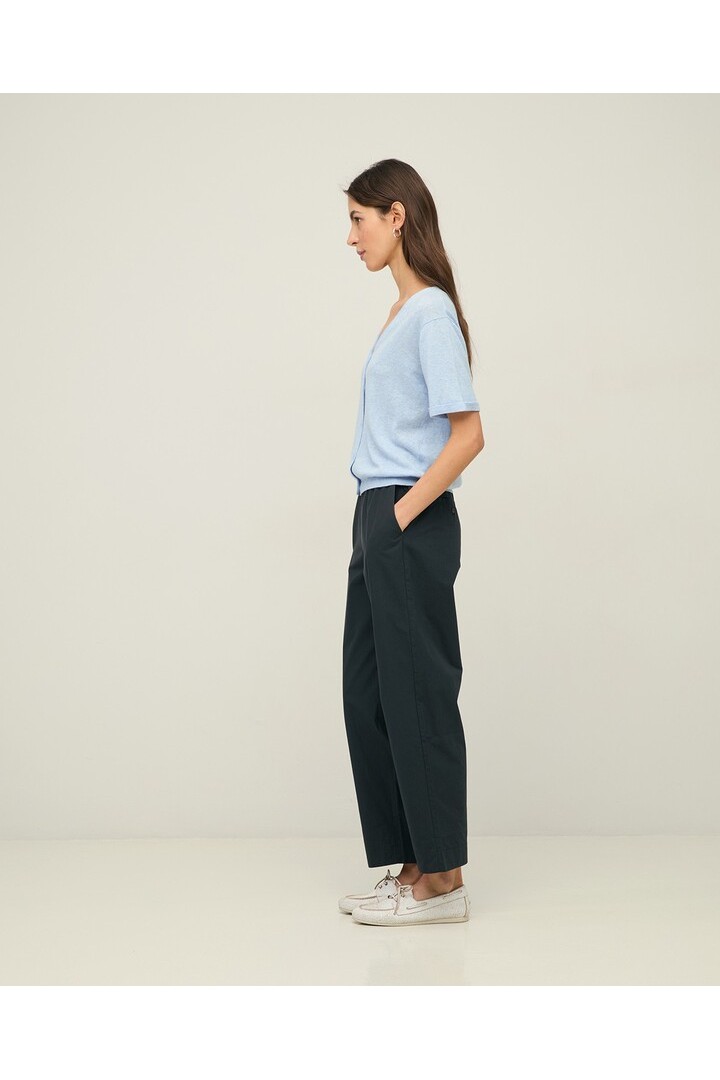 Straight poplin trousers Dark Blue