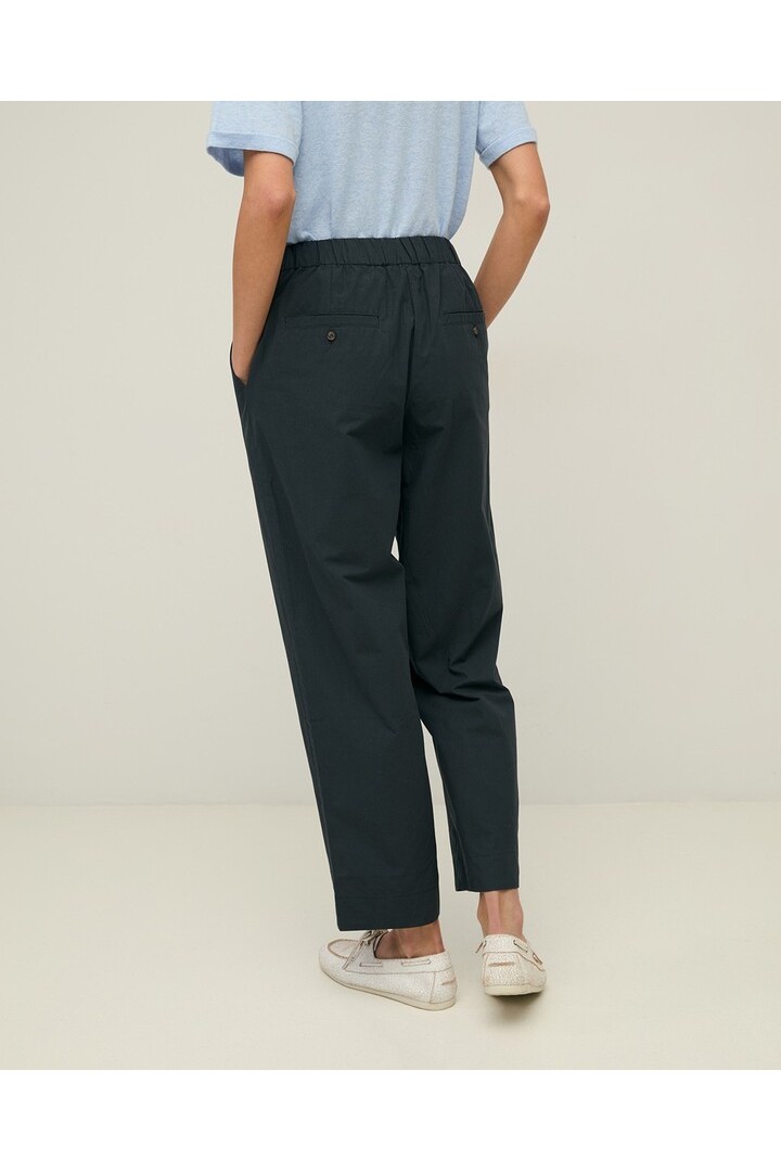 Straight poplin trousers Dark Blue