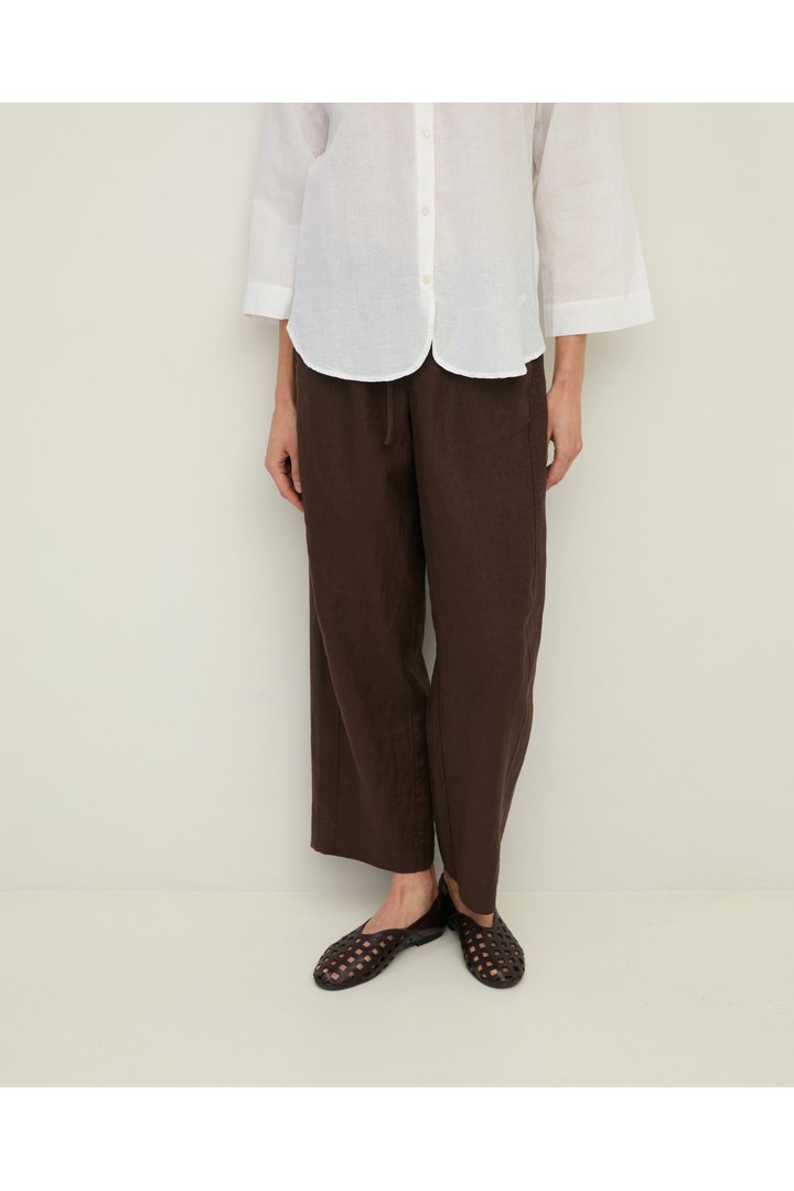 Linen tailored trousers Chocolate