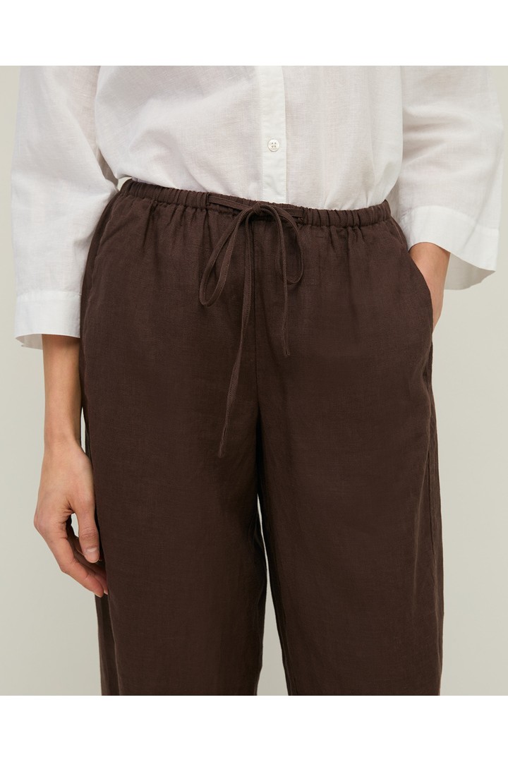 Linen tailored trousers Chocolate